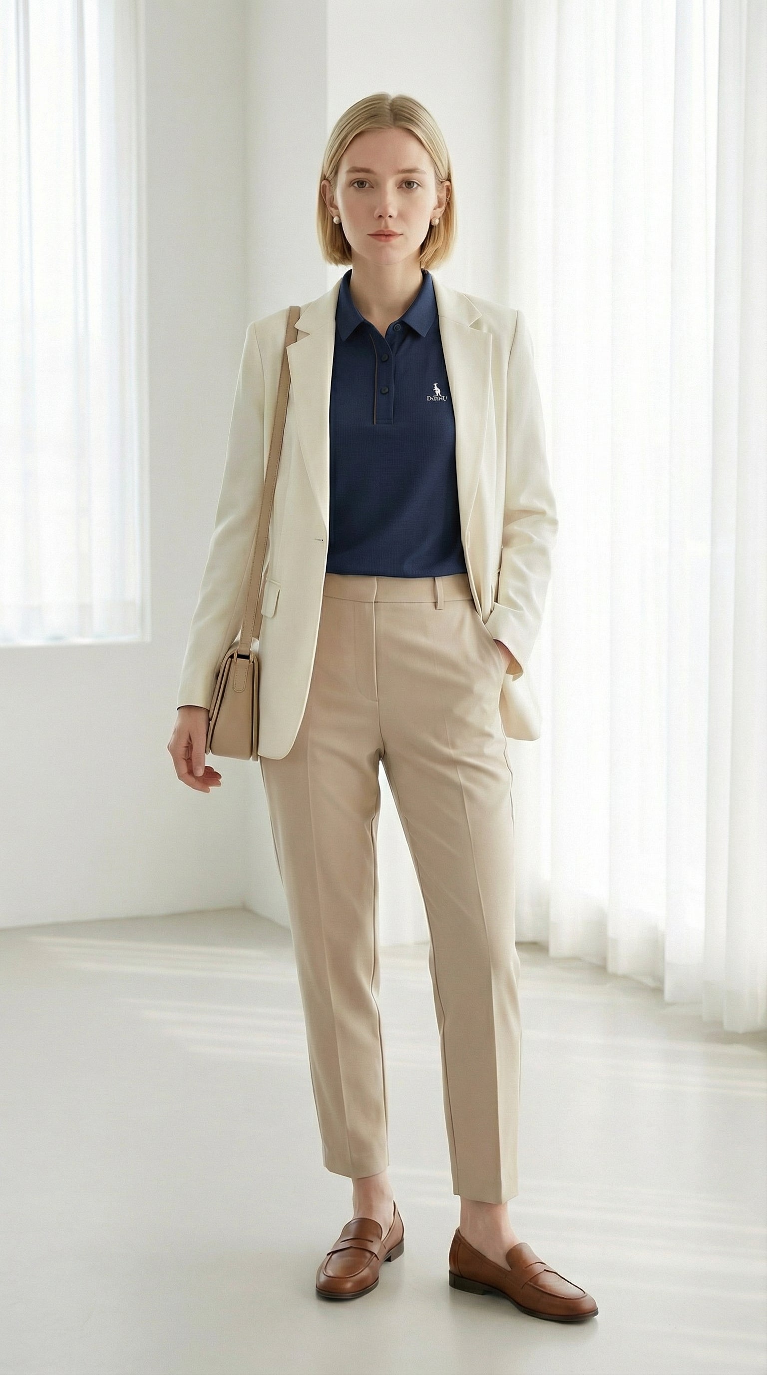 MONSEN Suitory Ice-Silk Seamless Short-Sleeve Polo in Silk Blend product image