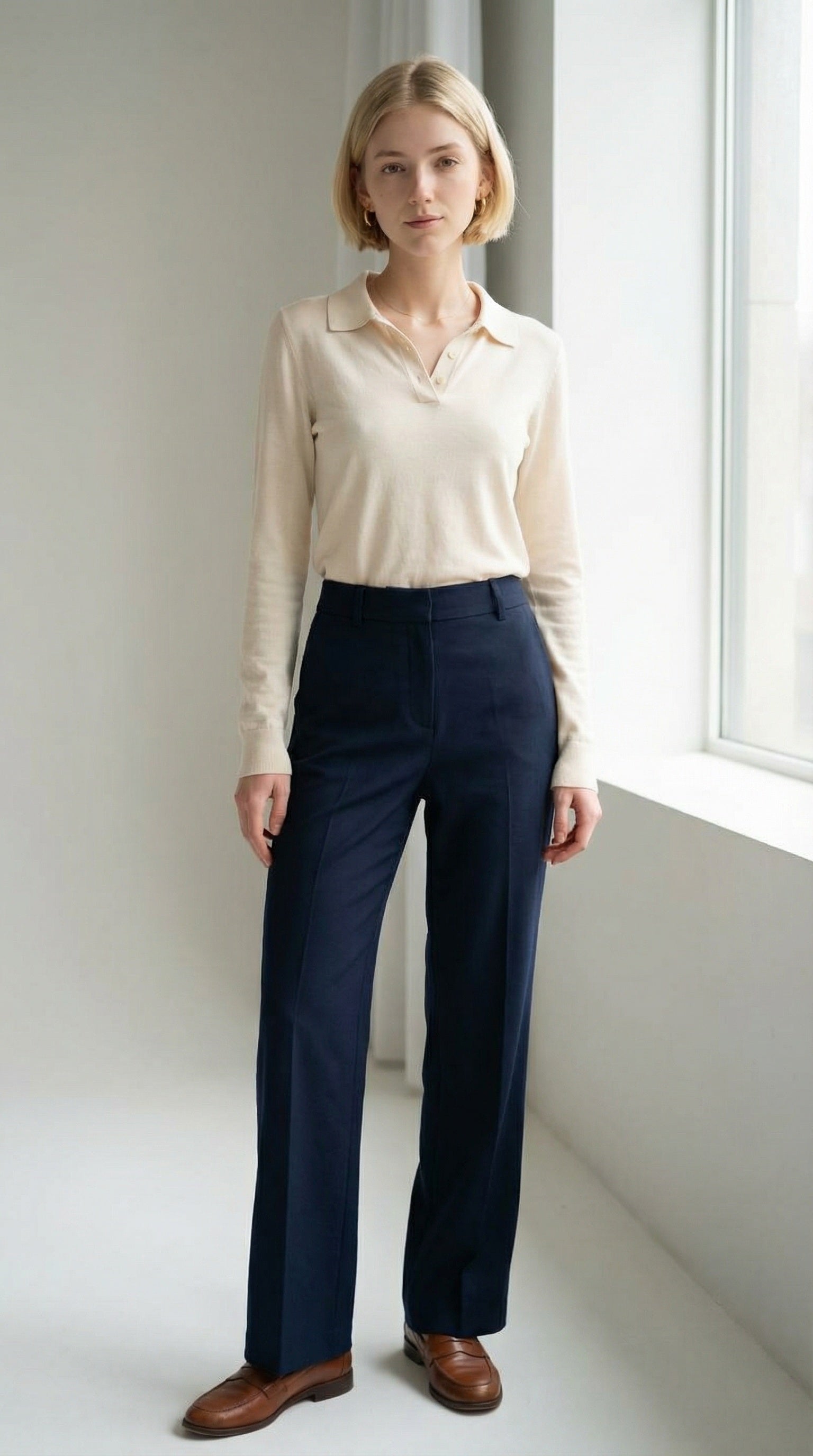 MONSEN Suitory Cotton-Blend Long-Sleeve Polo product image