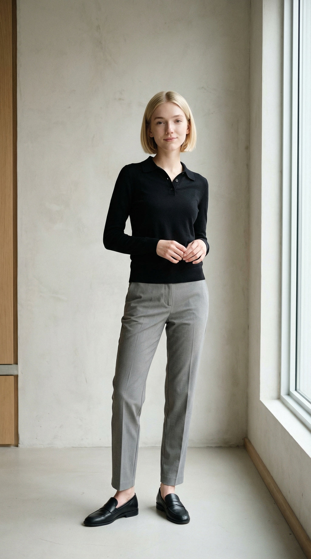 MONSEN Suitory Cotton-Blend Long-Sleeve Polo product image