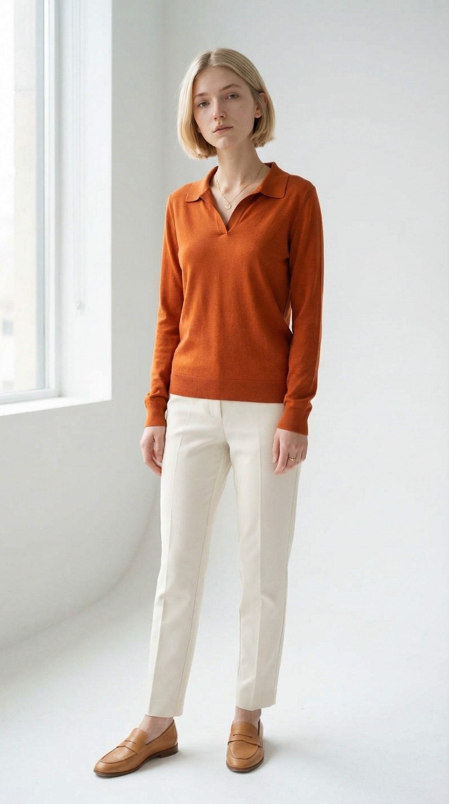 MONSEN Suitory Cotton-Blend Long-Sleeve Polo product image