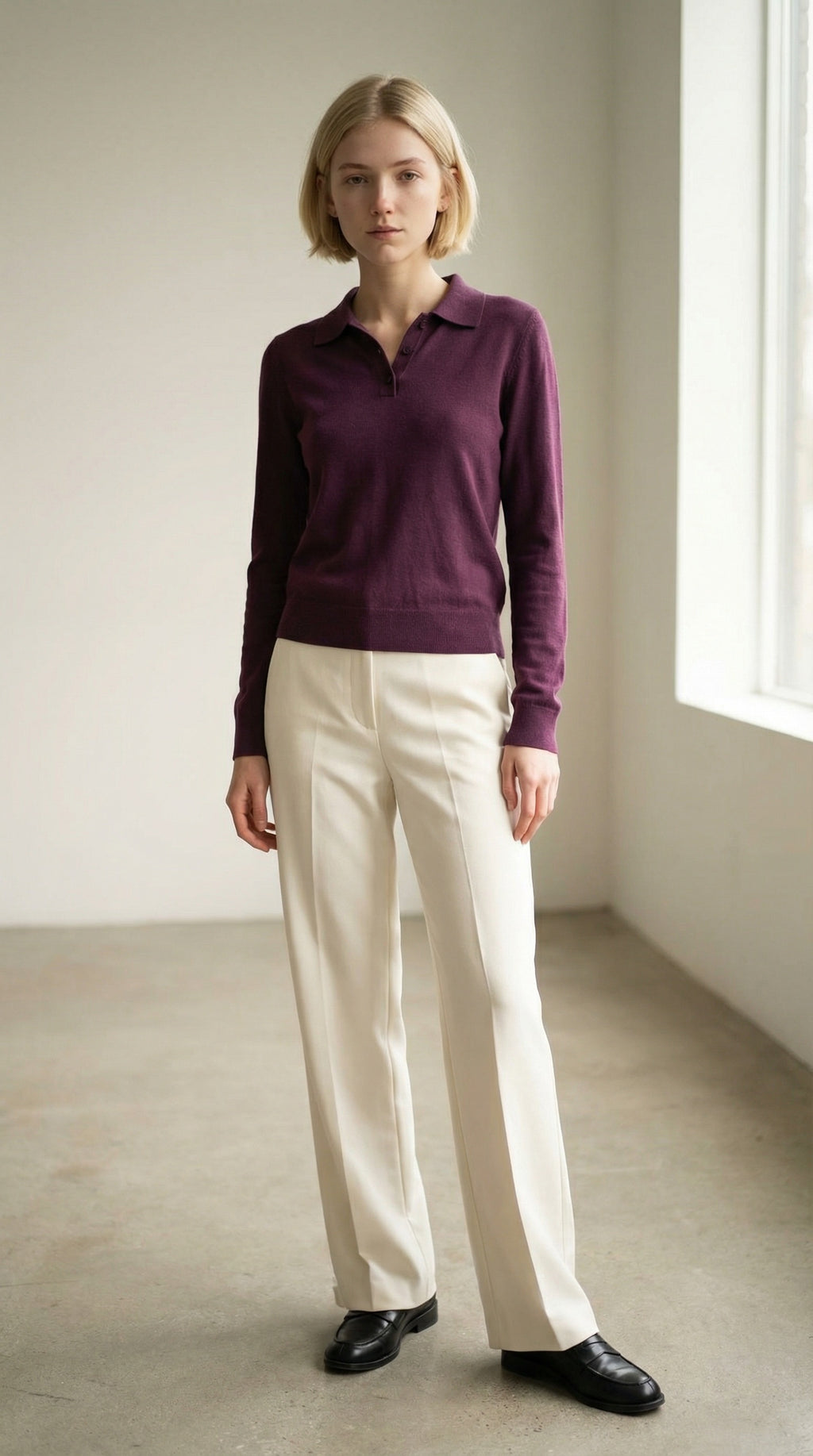 MONSEN Suitory Cotton-Blend Long-Sleeve Polo product image