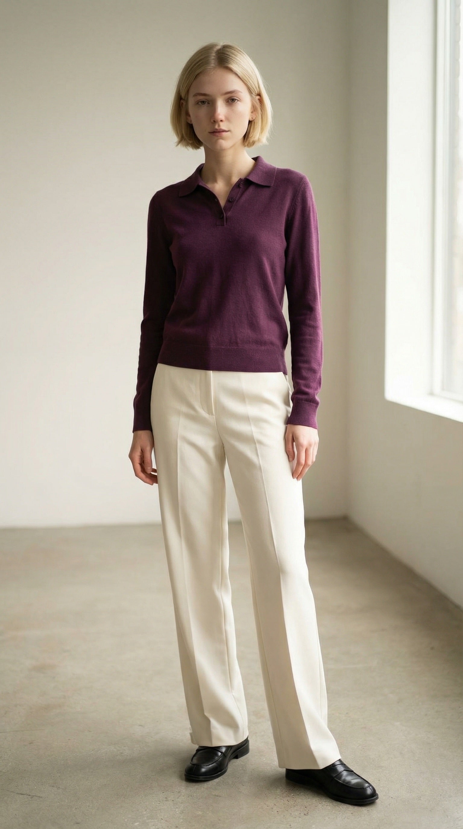 MONSEN Suitory Cotton-Blend Long-Sleeve Polo product image