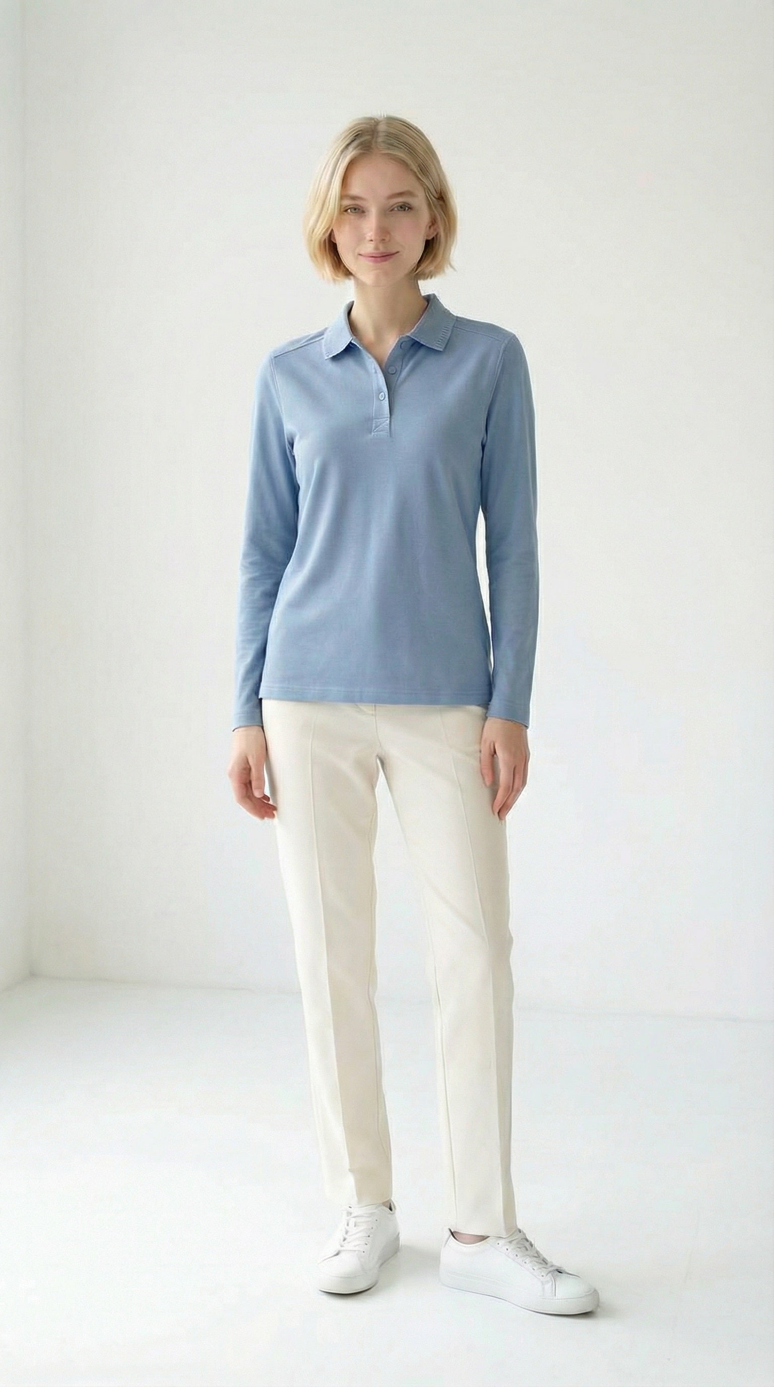 MONSEN Suitory Cotton-Blend Long-Sleeve Polo product image