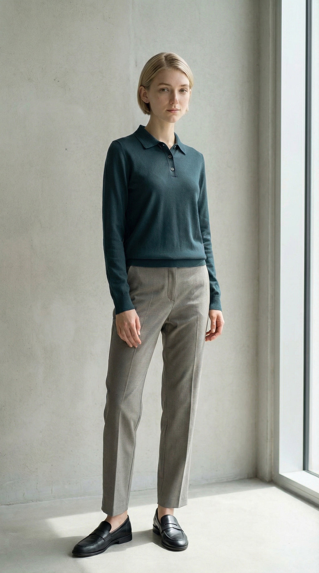 MONSEN Suitory Cotton-Blend Long-Sleeve Polo product image