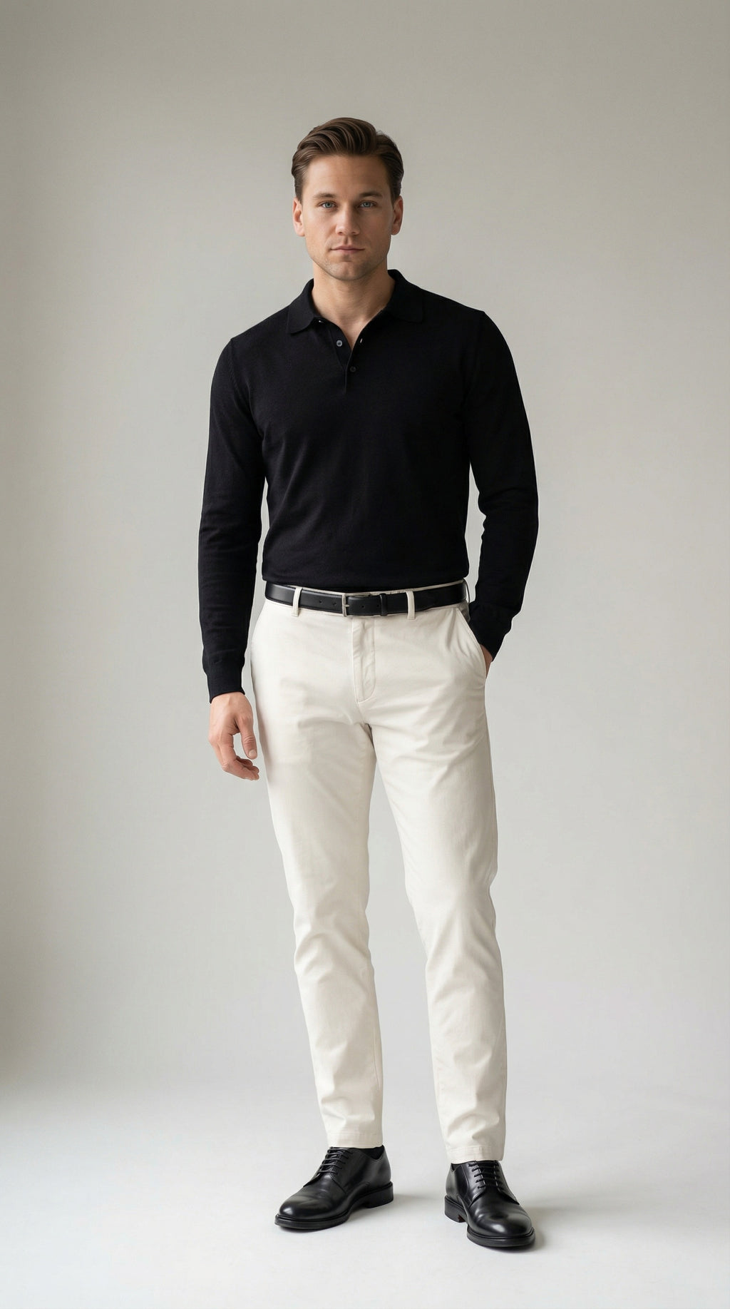 MONSEN Suitory Cotton-Blend Long-Sleeve Polo product image