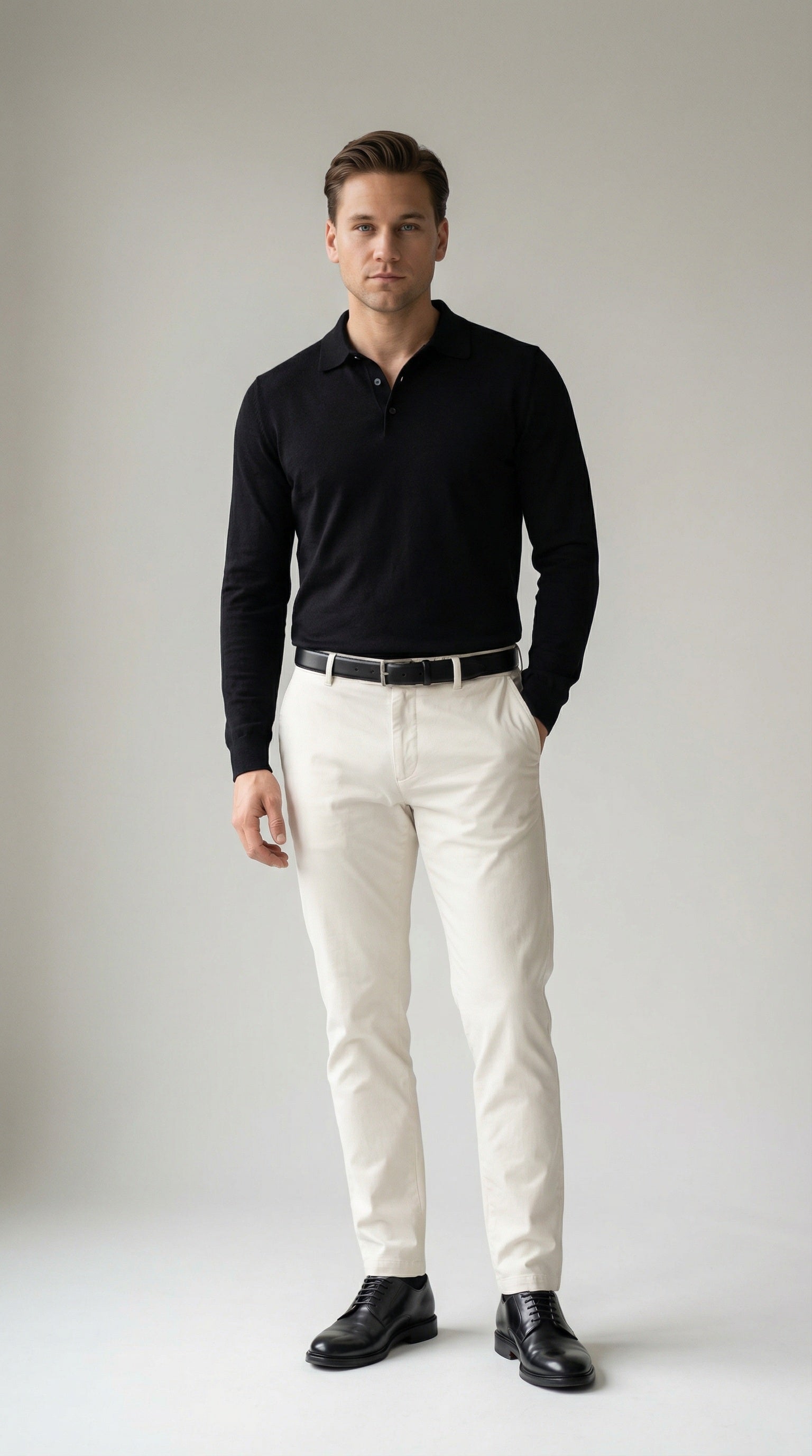 MONSEN Suitory Cotton-Blend Long-Sleeve Polo product image