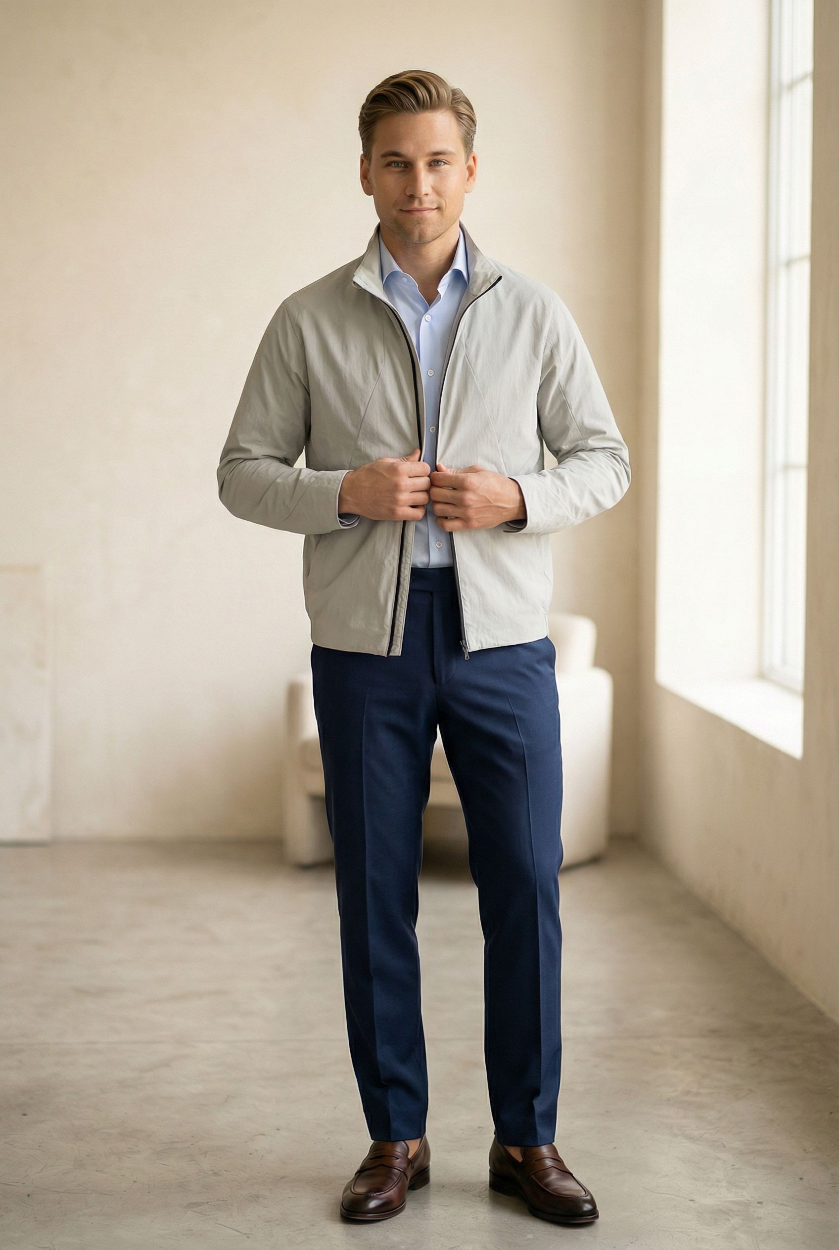 MONSEN Suitory Lightweight Windproof Twill Stand-Collar Jacket product image