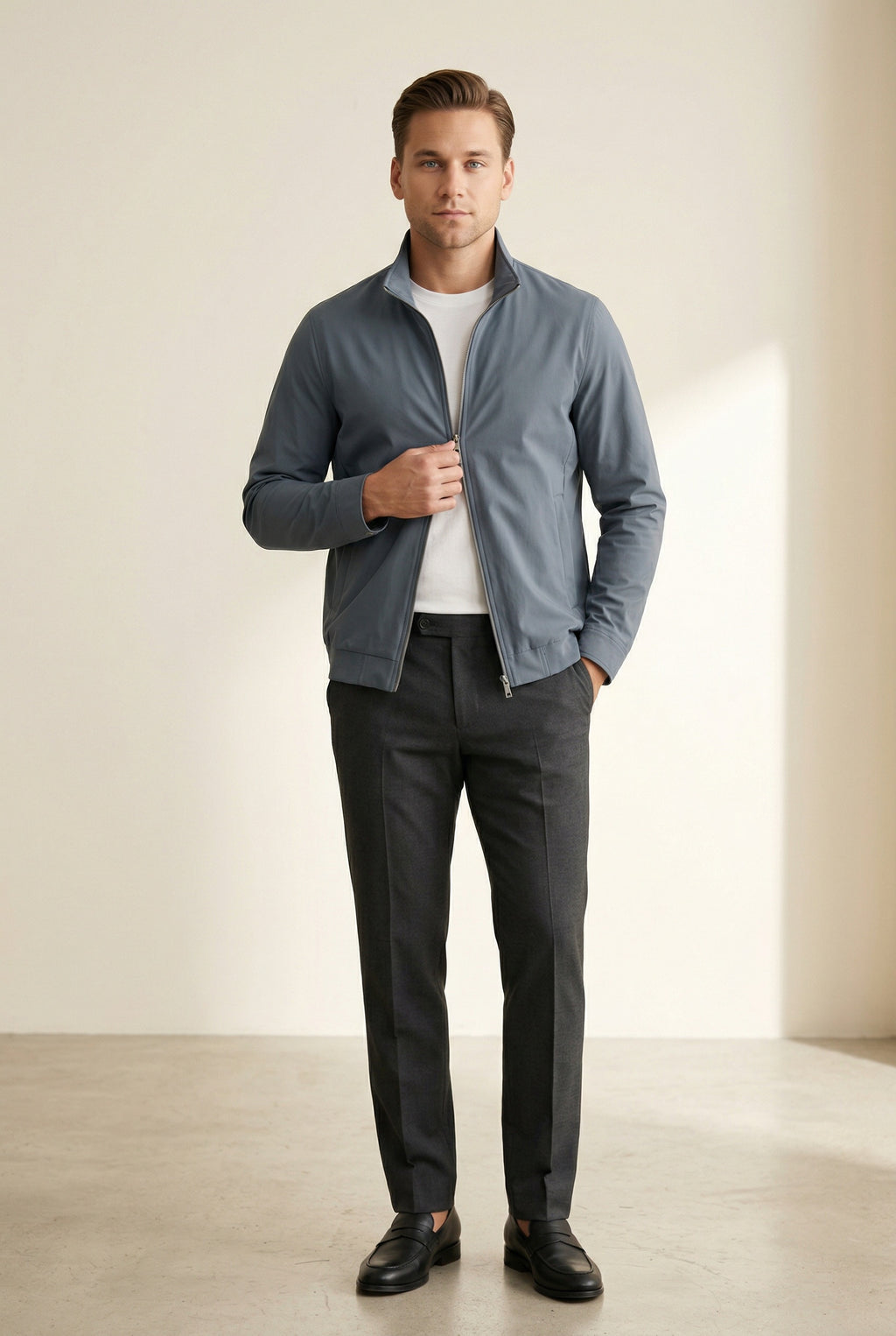 MONSEN Suitory 4-Way Stretch Stand-Collar Outerwear Jacket in Performance Blend product image