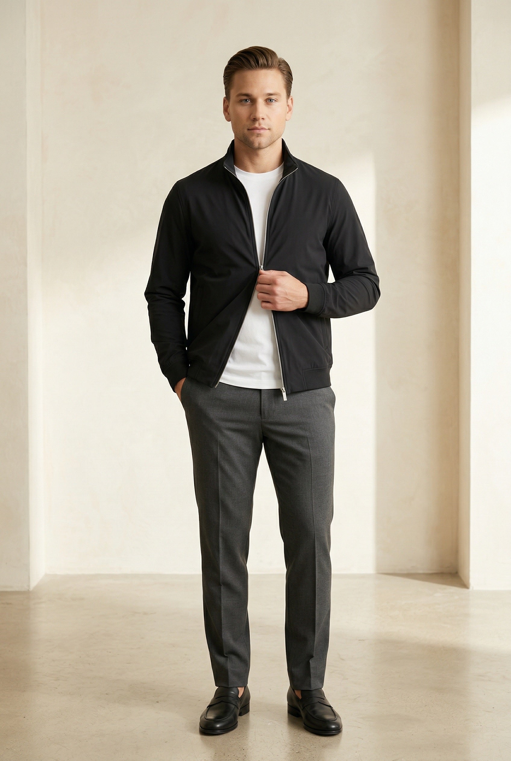 MONSEN Suitory 4-Way Stretch Stand-Collar Outerwear Jacket in Performance Blend product image
