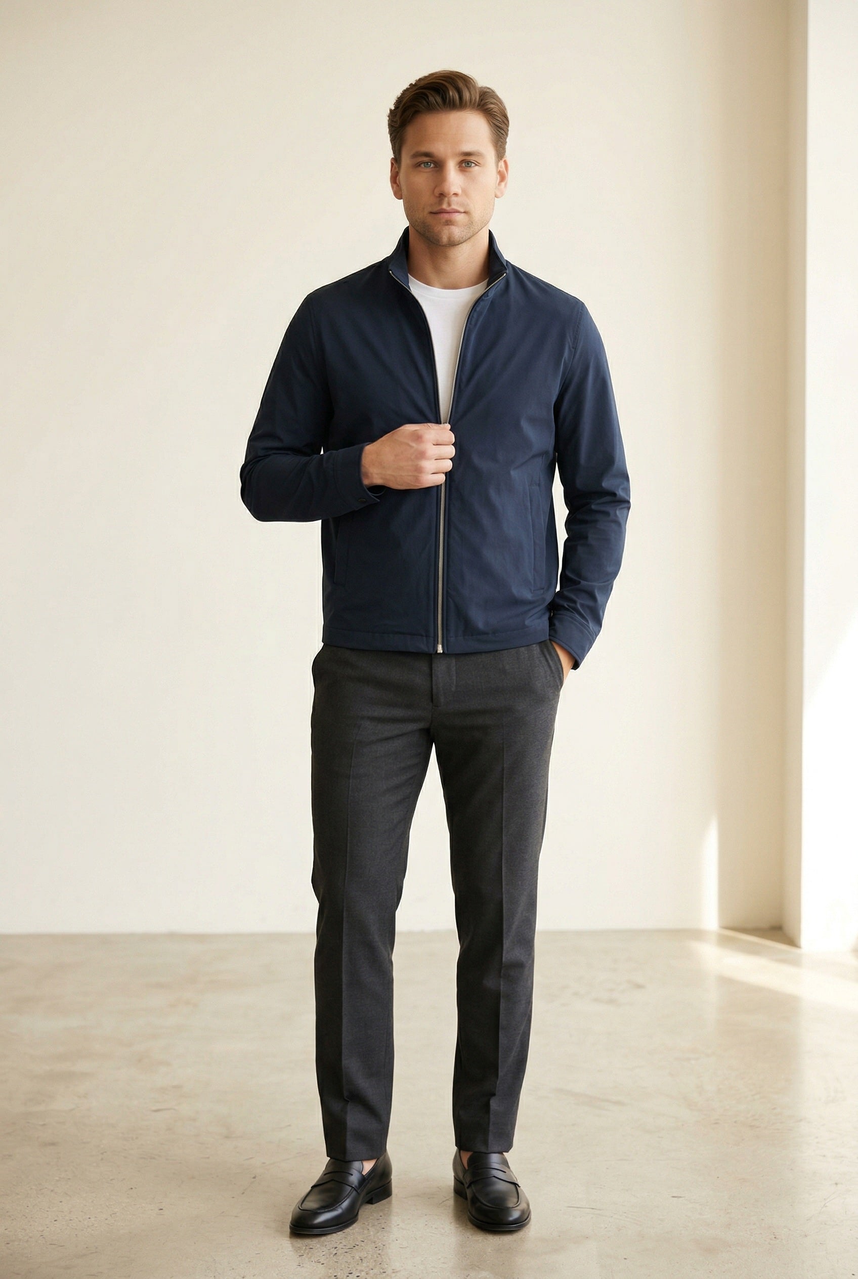 MONSEN Suitory 4-Way Stretch Stand-Collar Outerwear Jacket in Performance Blend product image