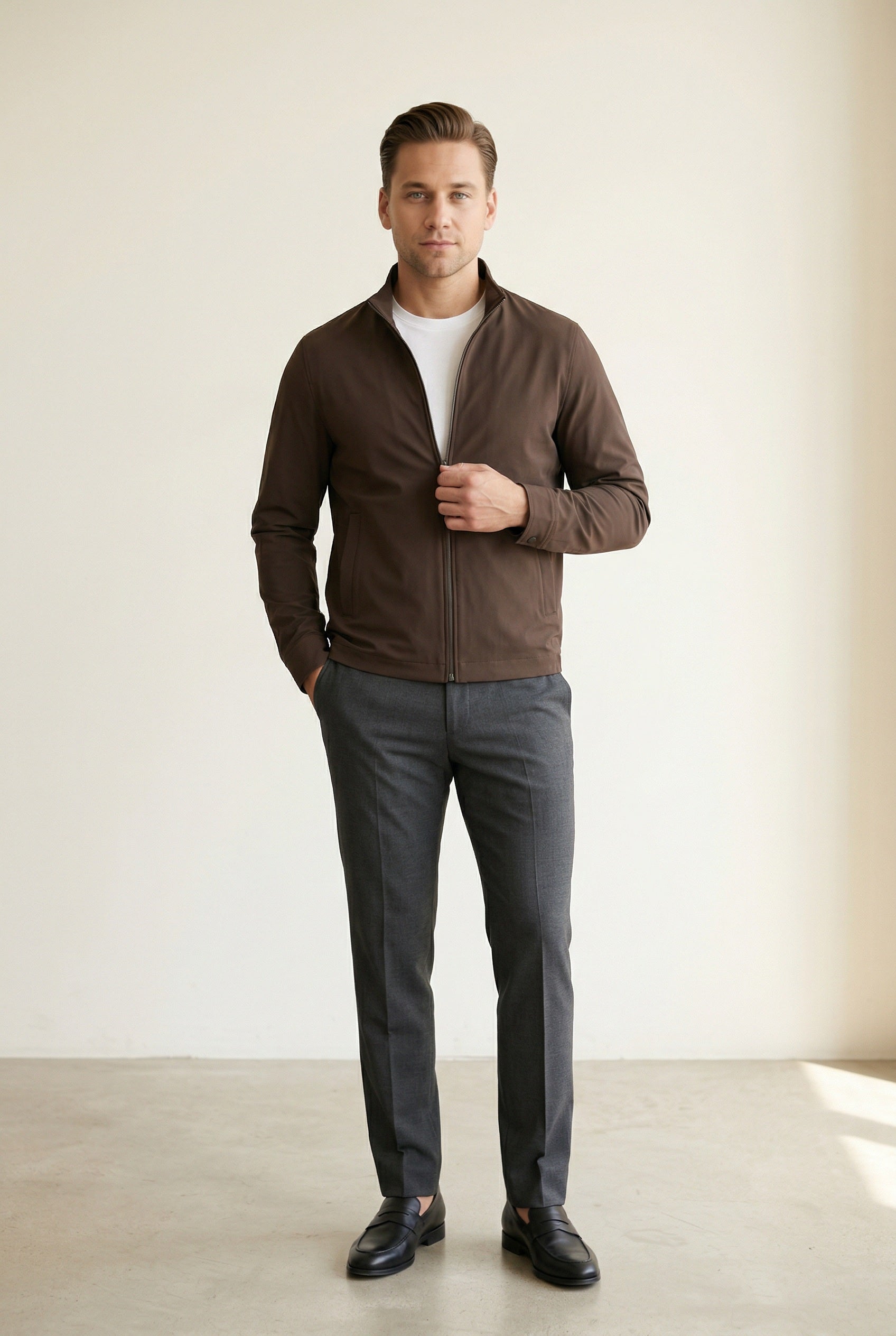 MONSEN Suitory 4-Way Stretch Stand-Collar Outerwear Jacket in Performance Blend product image