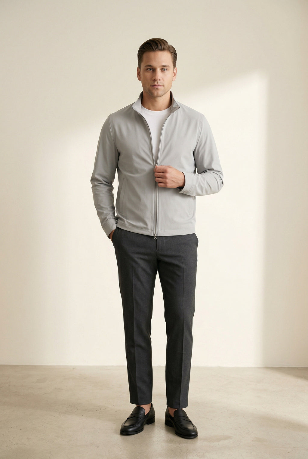 MONSEN Suitory 4-Way Stretch Stand-Collar Outerwear Jacket in Performance Blend product image