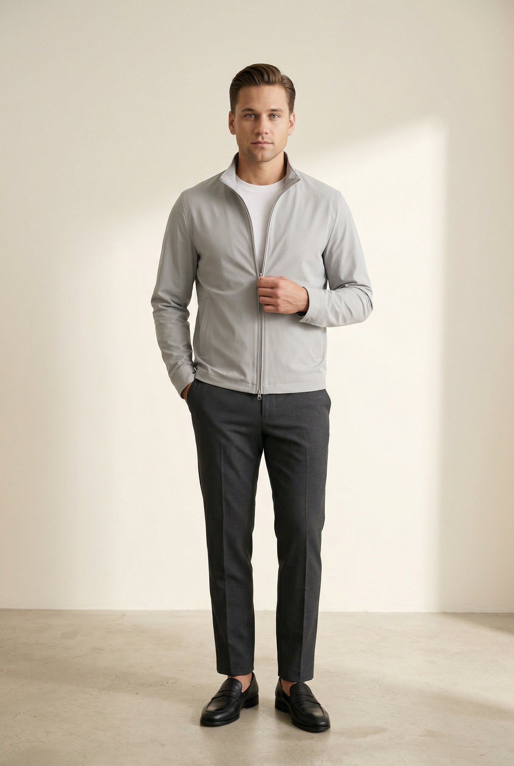 MONSEN Suitory 4-Way Stretch Stand-Collar Outerwear Jacket in Performance Blend product image
