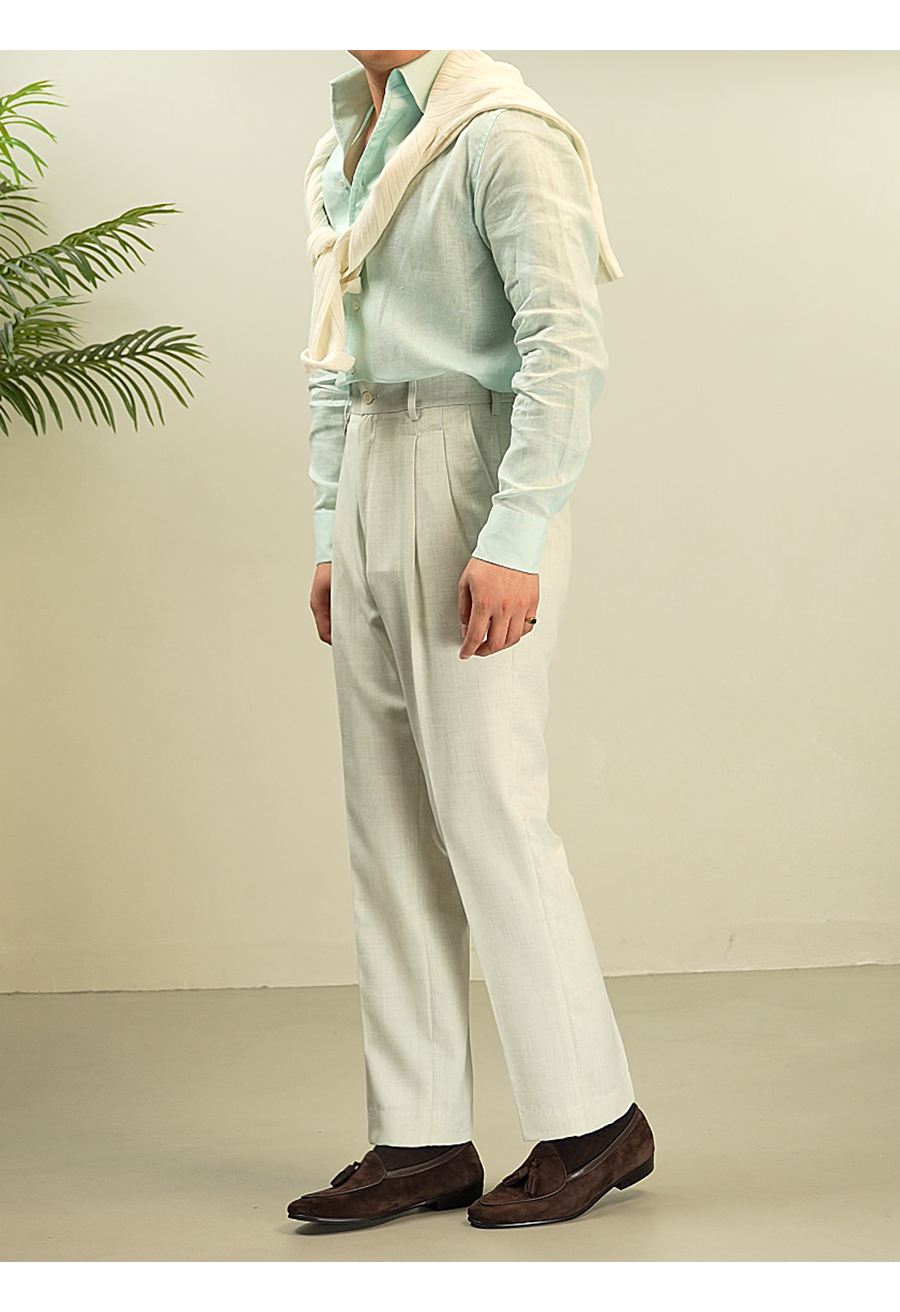Wrinkle-Resistant Straight Trousers