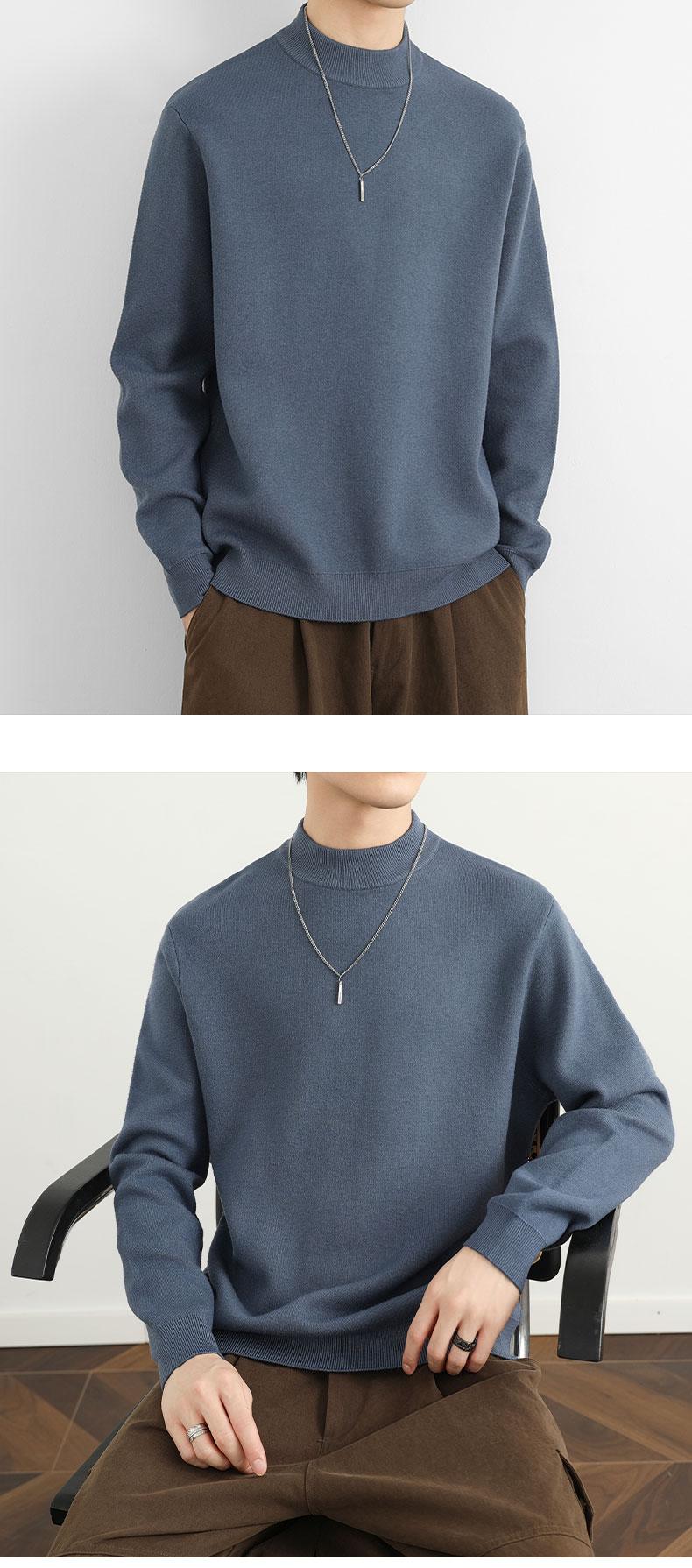 Fleece-Lined Mock-Neck Sweater