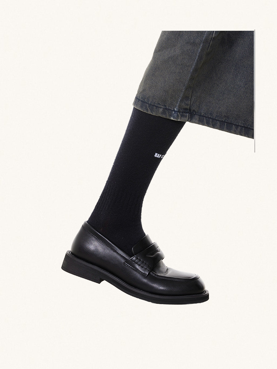 MONSEN Suitory Square-Toe Slip-On Loafers in Leather product image