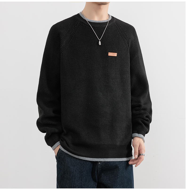 Faux Two-Piece Crewneck Sweater