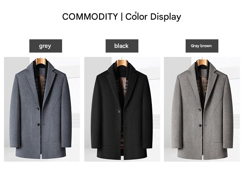 Goose-Down Liner Wool Overcoat
