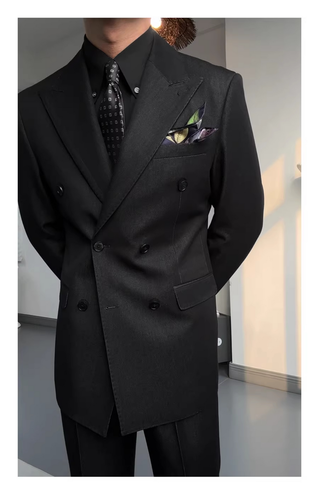 Black DB Peak-Lapel Suit