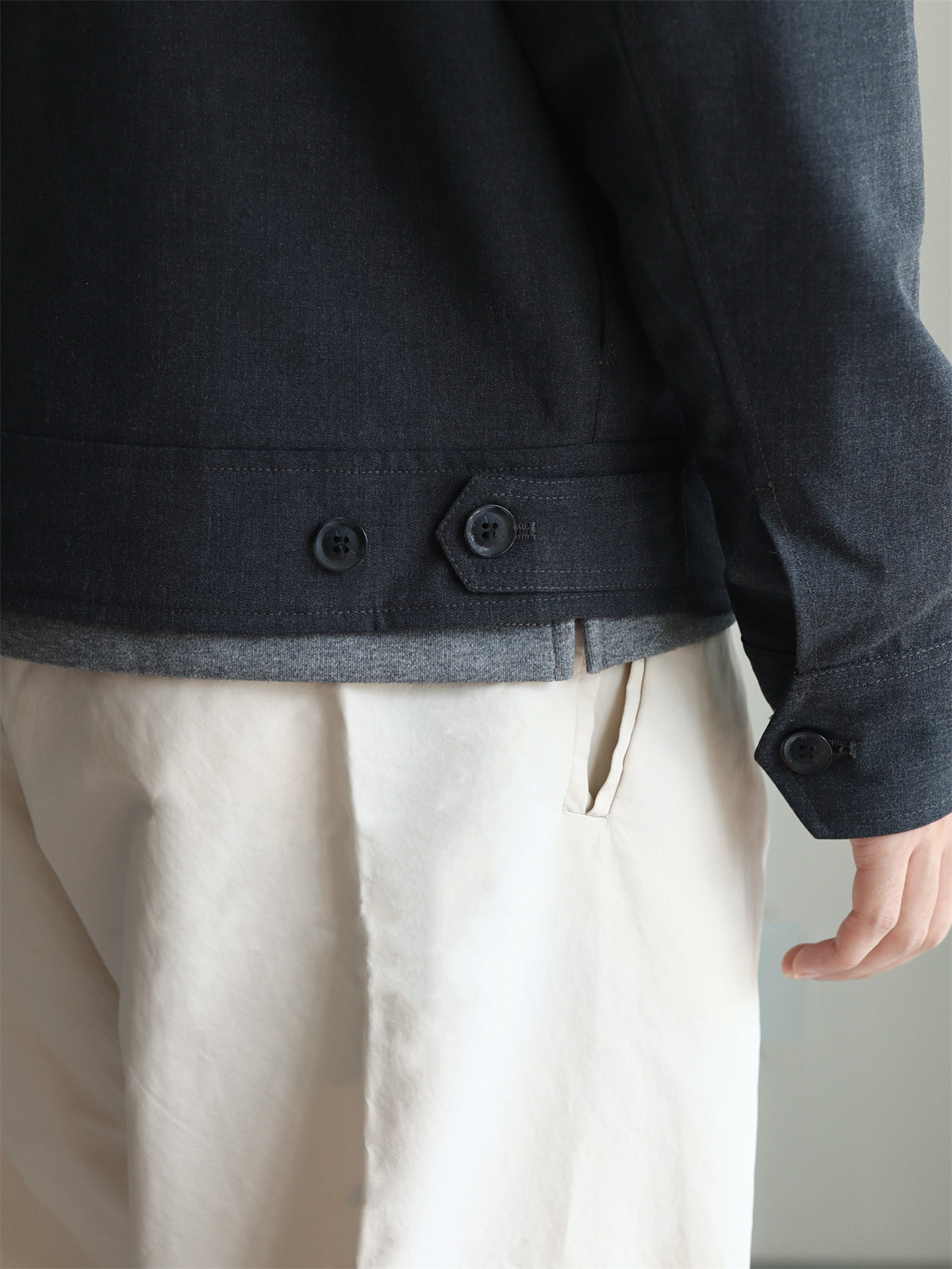 MONSEN Suitory Drapey Plain-Weave Lapel Jacket in Performance Blend product image