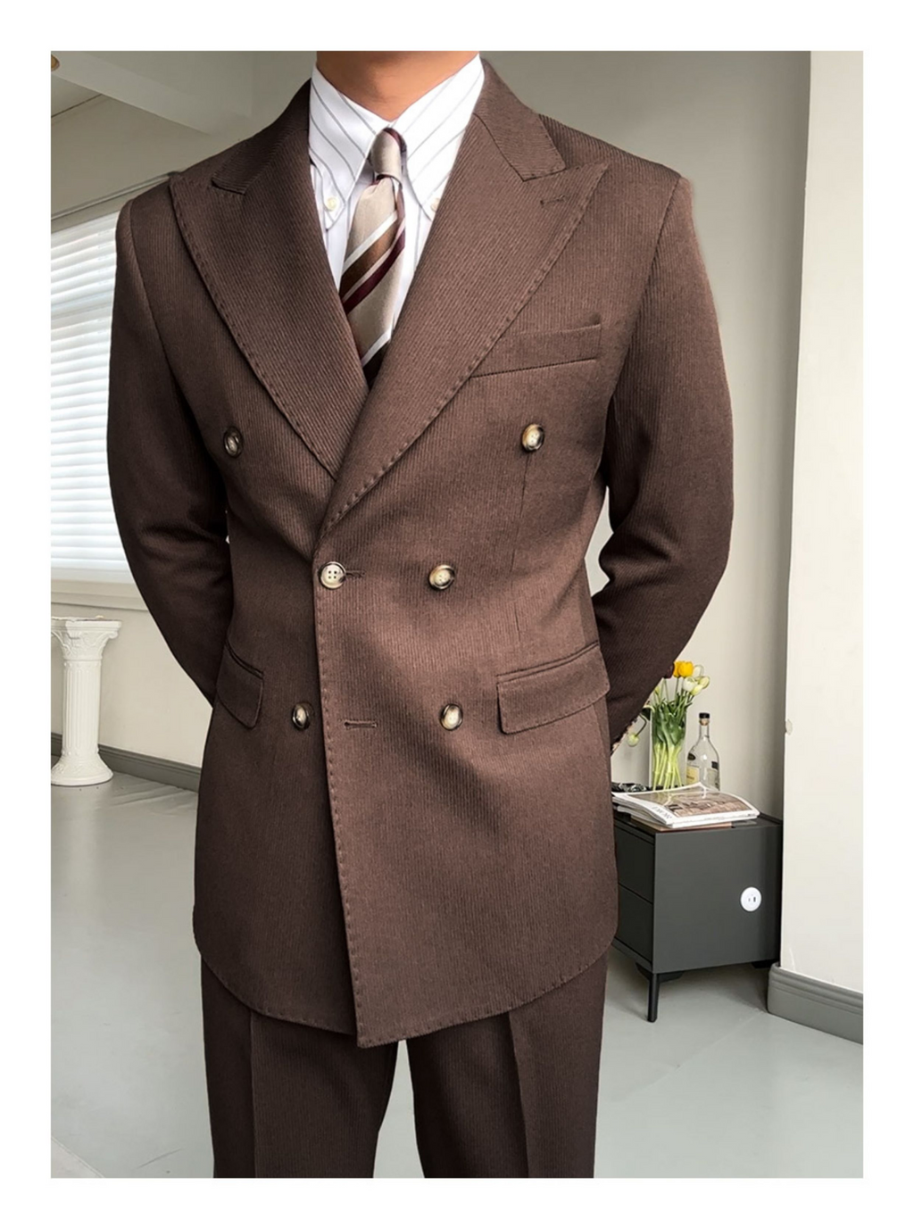 Double-Breasted Peak-Lapel Suit