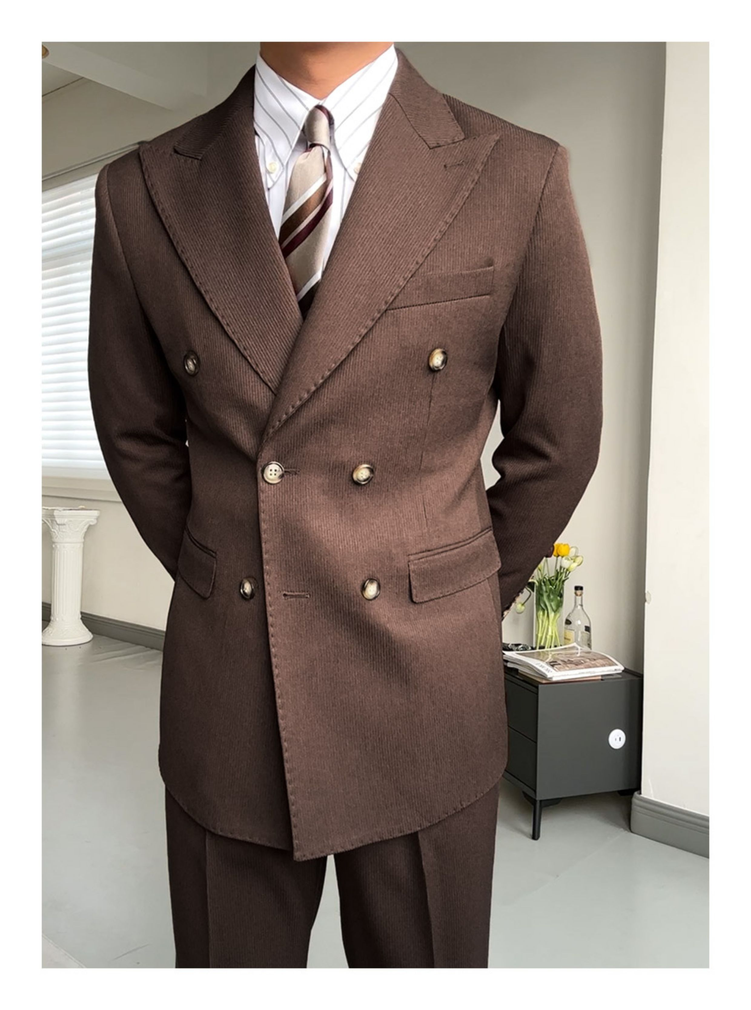 Double-Breasted Peak-Lapel Suit