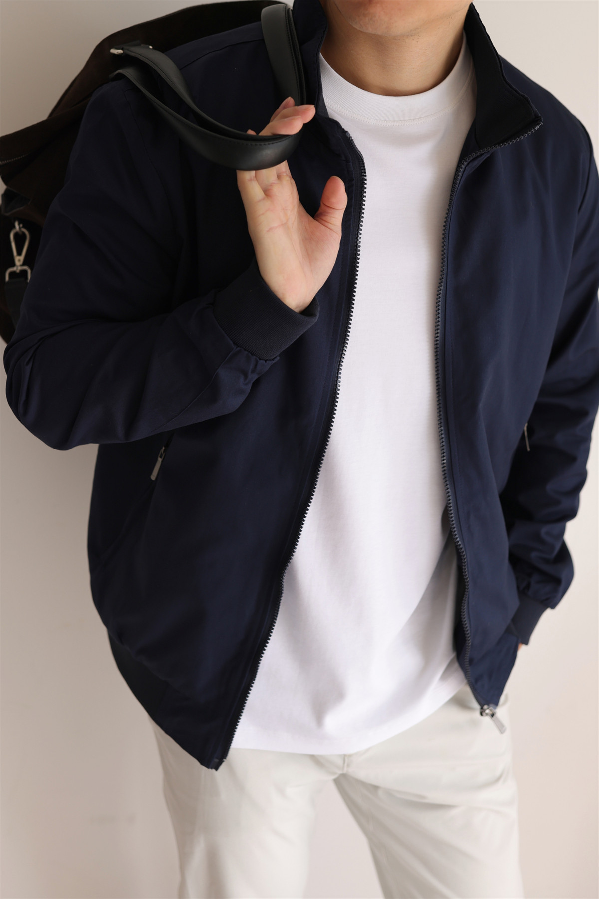 MONSEN Suitory Lightweight G9 Harrington Stand Collar Jacket in Performance Blend product image