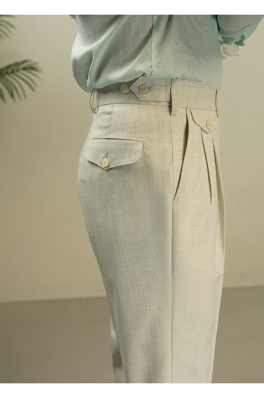 Wrinkle-Resistant Straight Trousers
