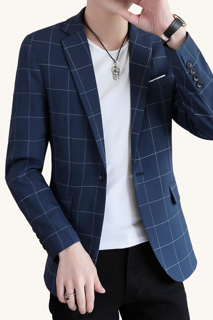 MONSEN Suitory Lightweight Slim Plaid Blazer in Performance Blend product image