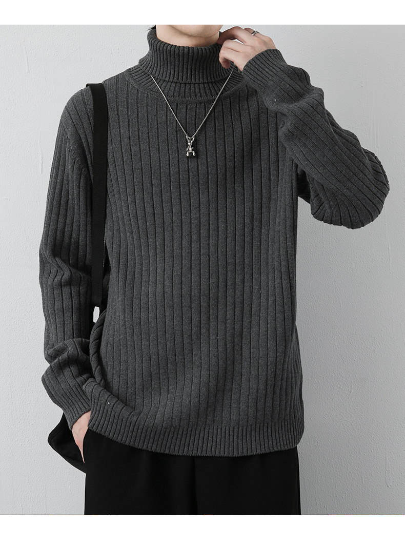 Cotton Turtleneck Stretch Sweater