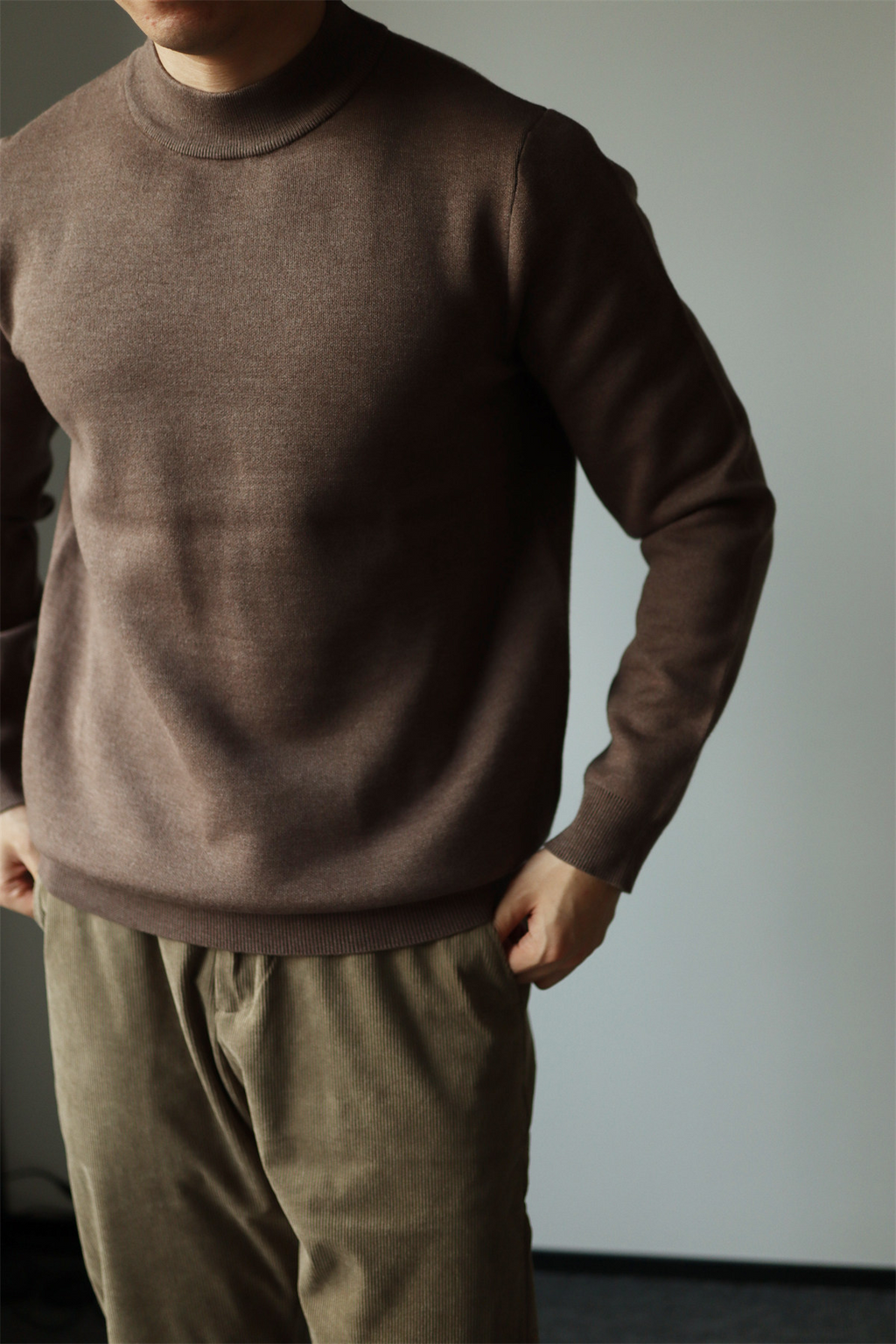 MONSEN Suitory Mid-Neck Ribbed Knit in Cotton product image