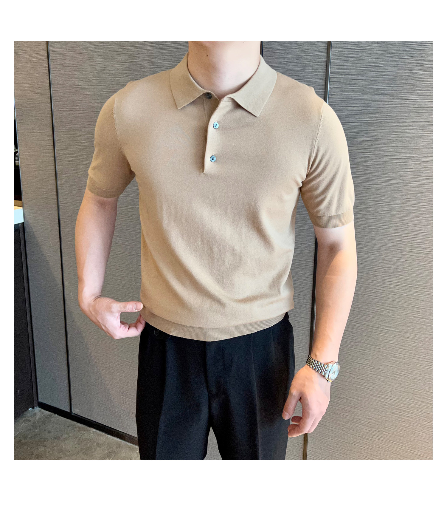 Slim-Fit Solid Knit Polo