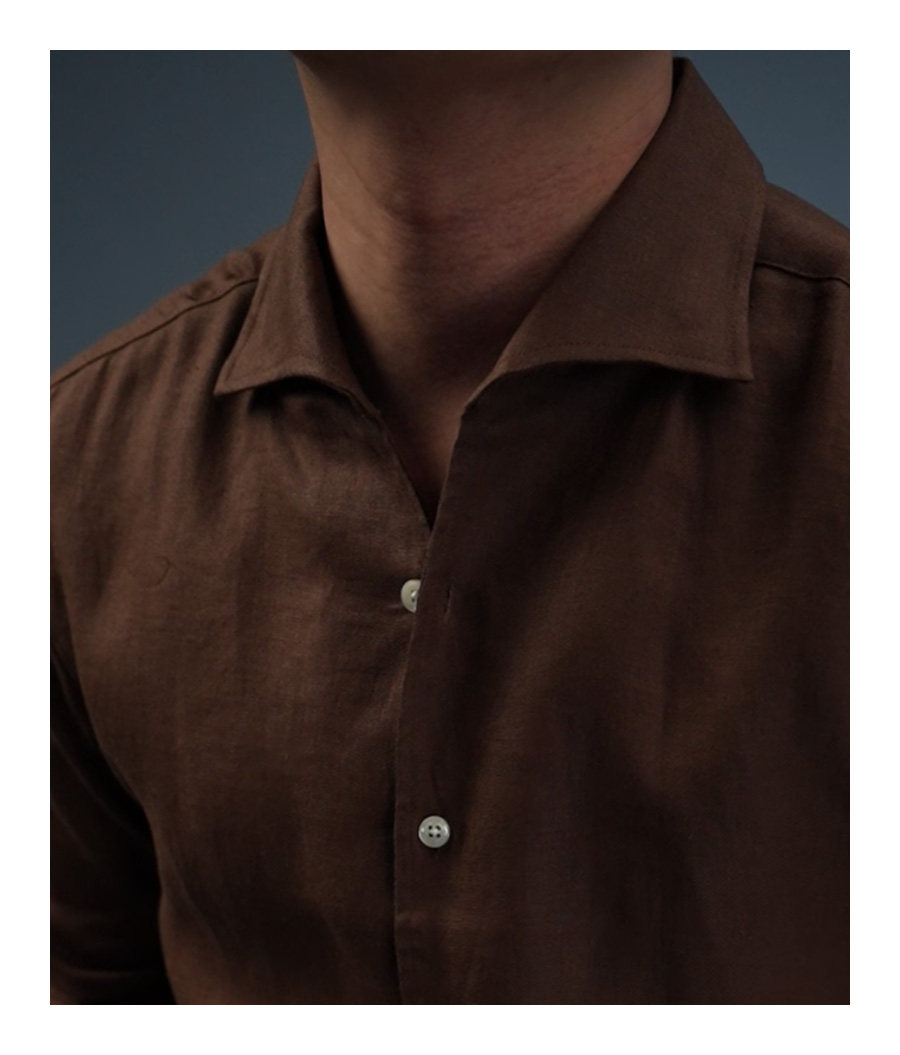 100% Linen Small V-Neck Shirt
