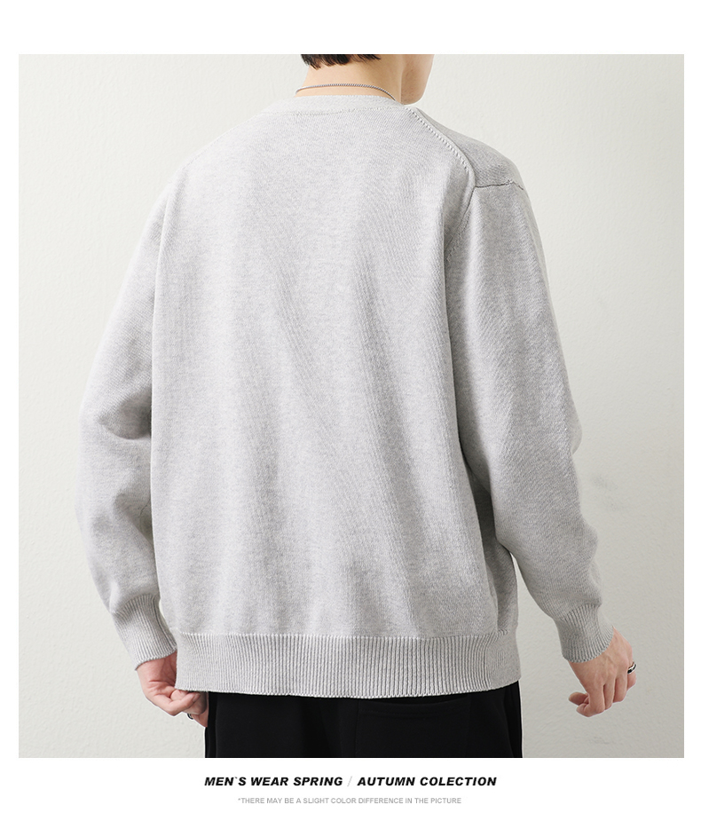 Cotton-Rich V-Neck Knit Cardigan