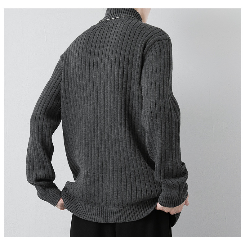 Cotton Turtleneck Stretch Sweater