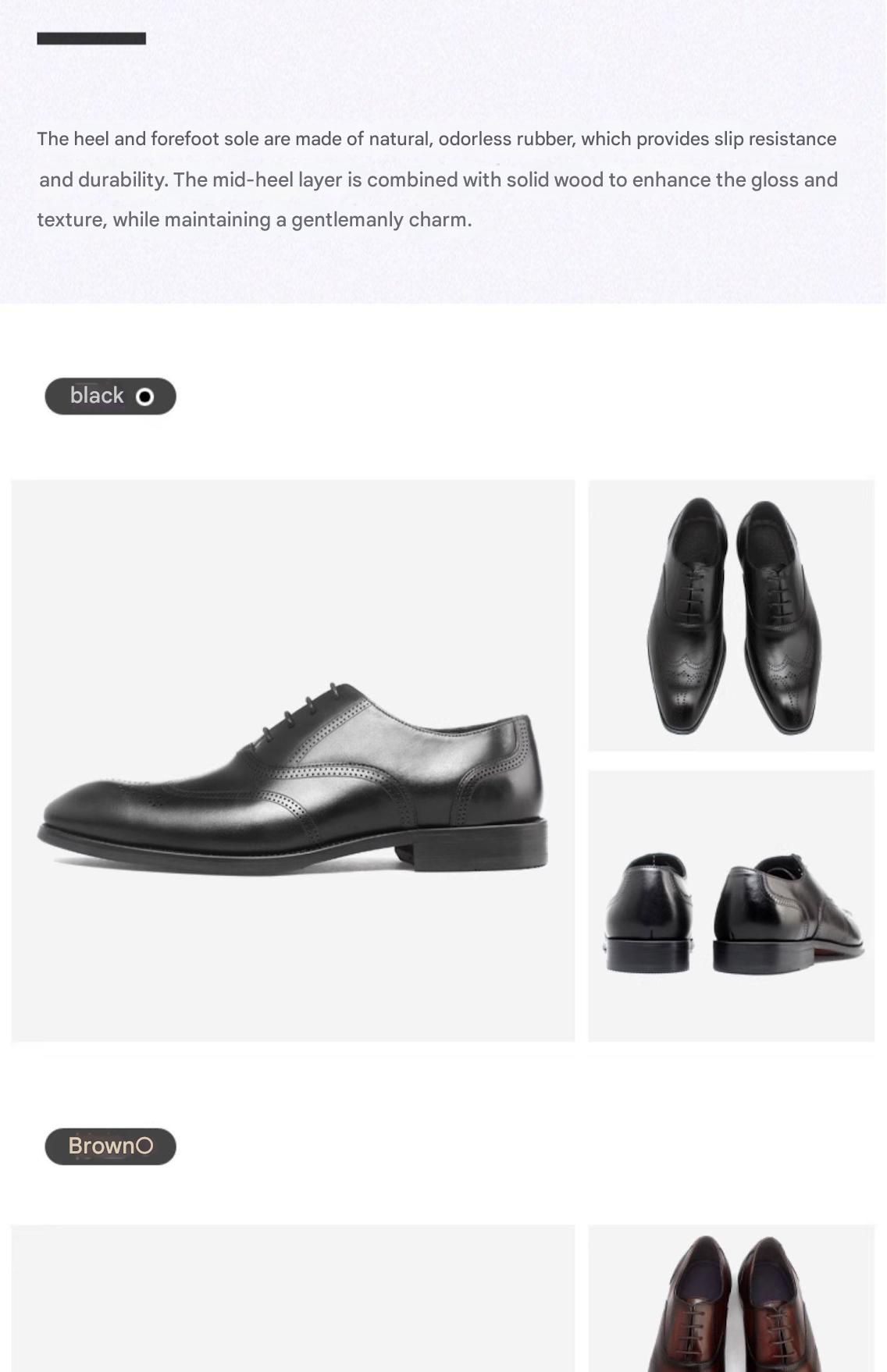 MONSEN Suitory Brogue Oxford Dress Shoes in Leather product image