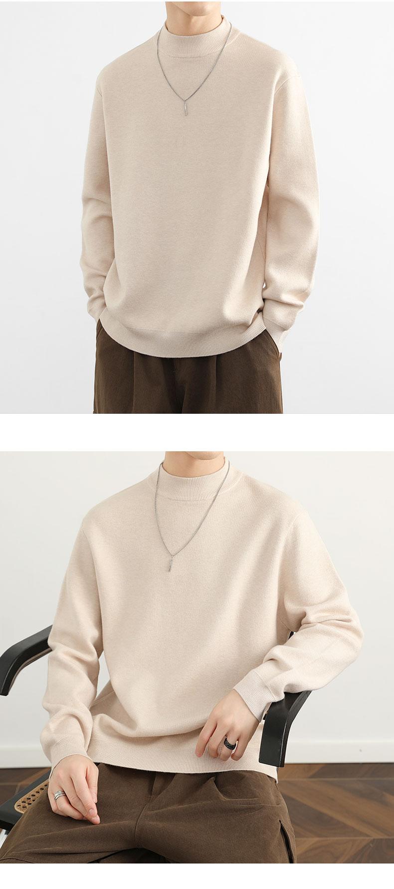 Fleece-Lined Mock-Neck Sweater