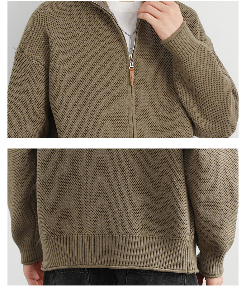 Cotton-Rich Knit Cardigan