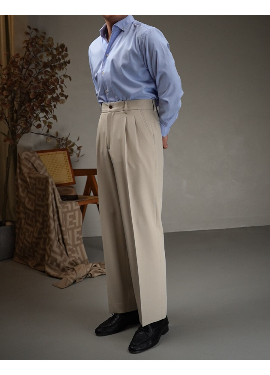 MONSEN Suitory High-Waisted Non-Iron Drape Trousers in Performance Blend product image