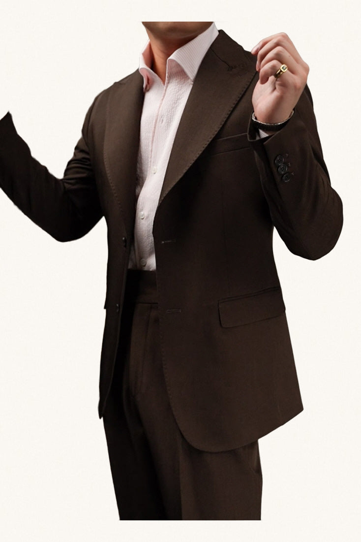 MONSEN Suitory Naples Retro Peaked Lapel Suit in Performance Blend product image