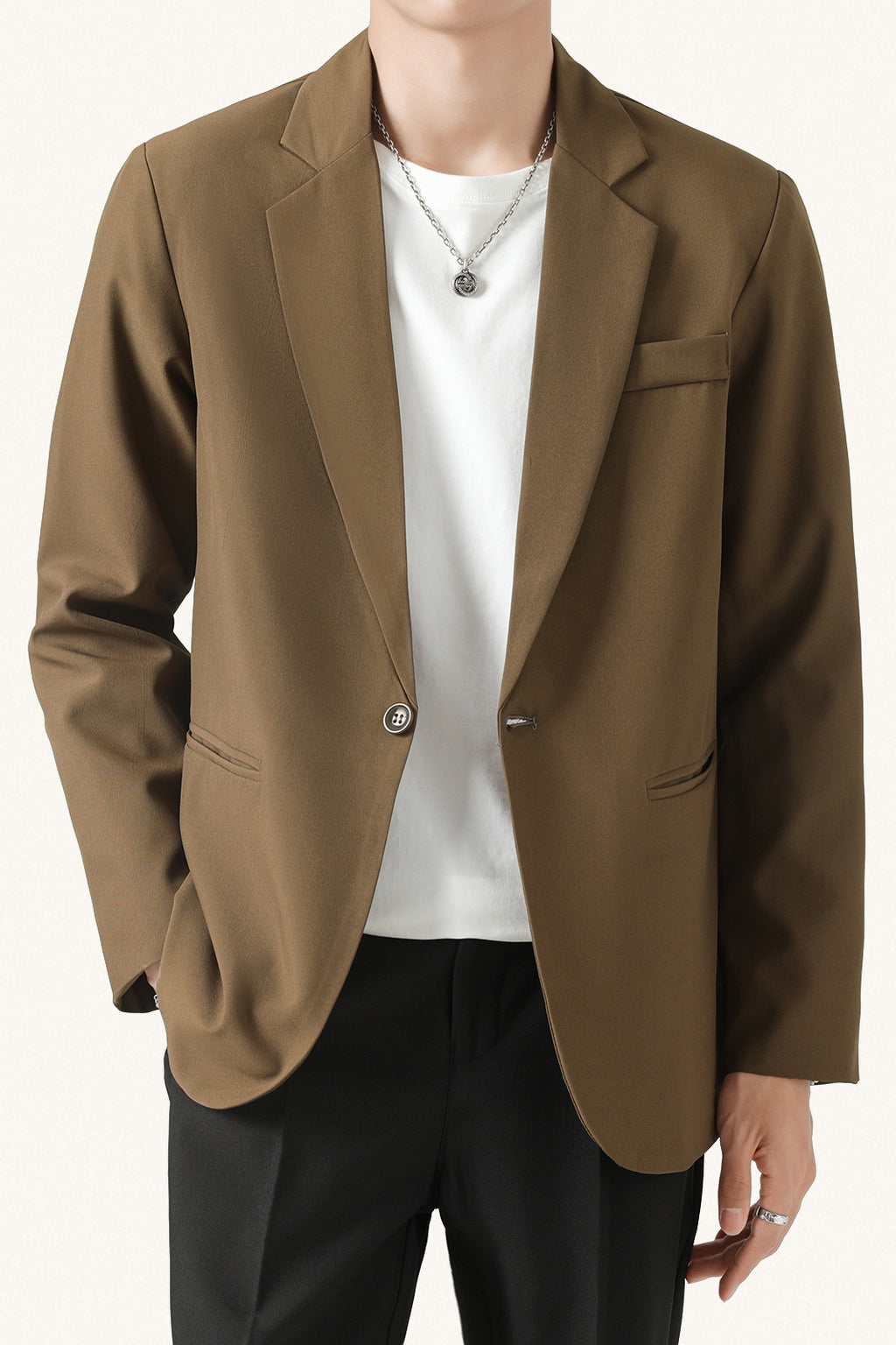 MONSEN Suitory Hong Kong-Inspired Retro Casual Blazer in Denim product image