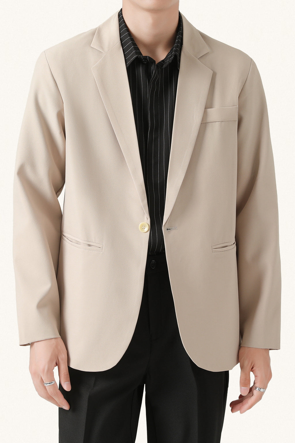 MONSEN Suitory Hong Kong-Inspired Retro Casual Blazer in Denim product image