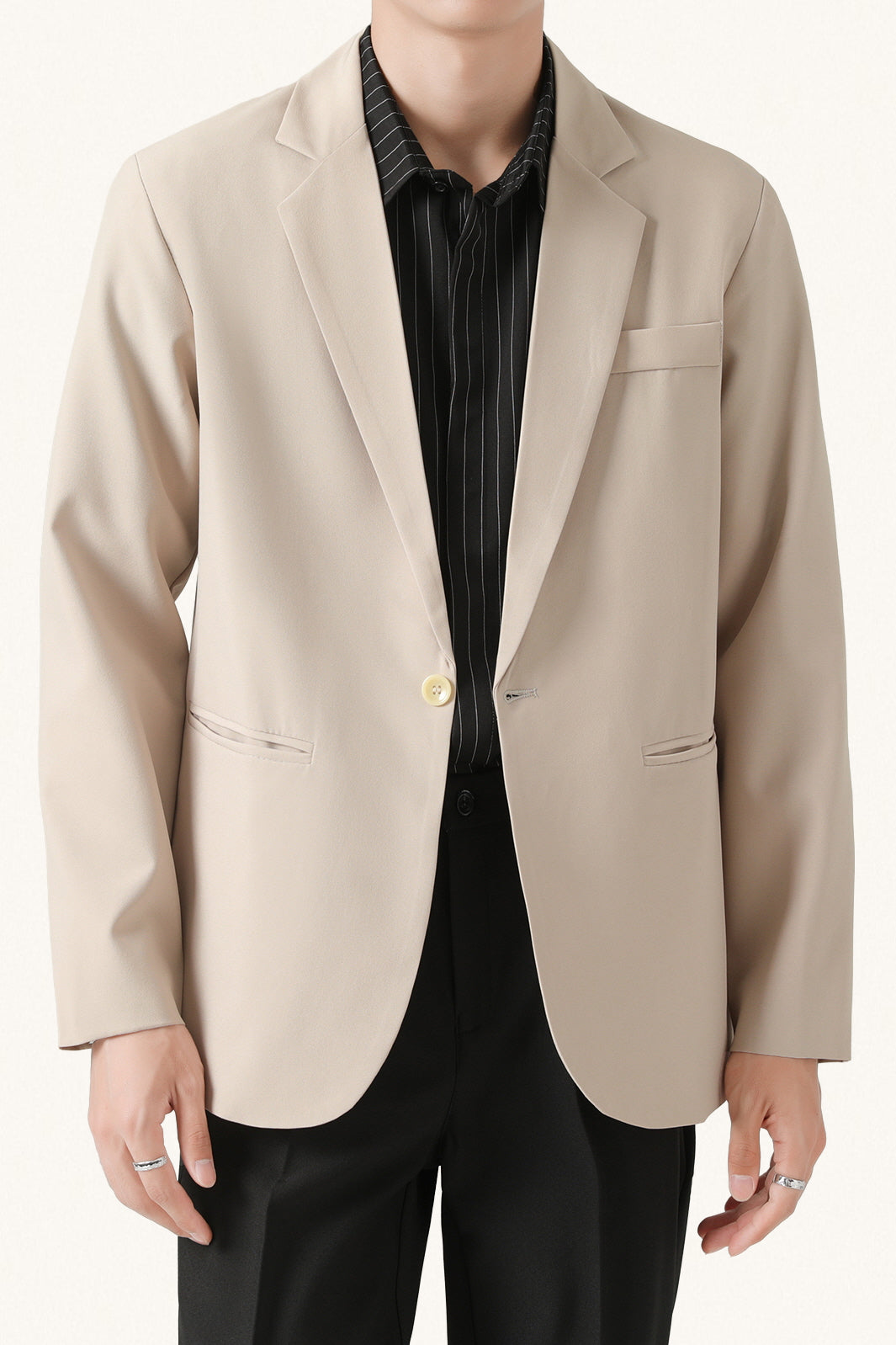 MONSEN Suitory Hong Kong-Inspired Retro Casual Blazer in Denim product image