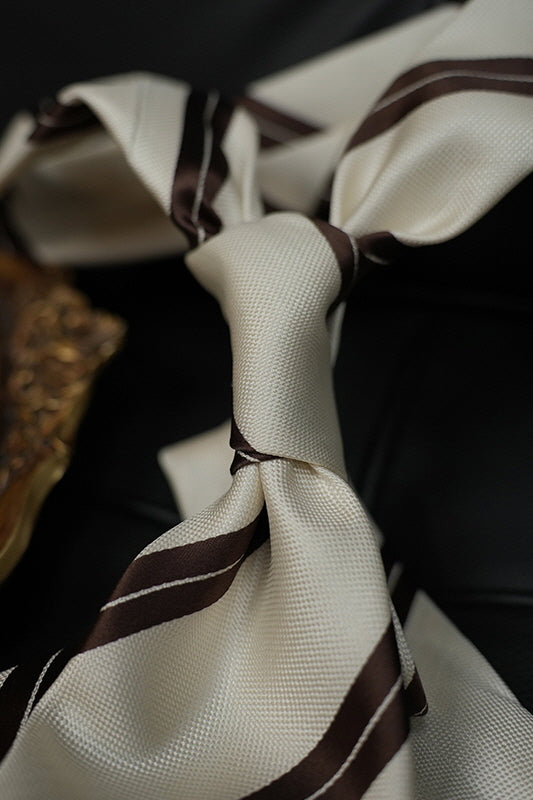 MONSEN Suitory Jacquard Striped Tie in Performance Blend front view