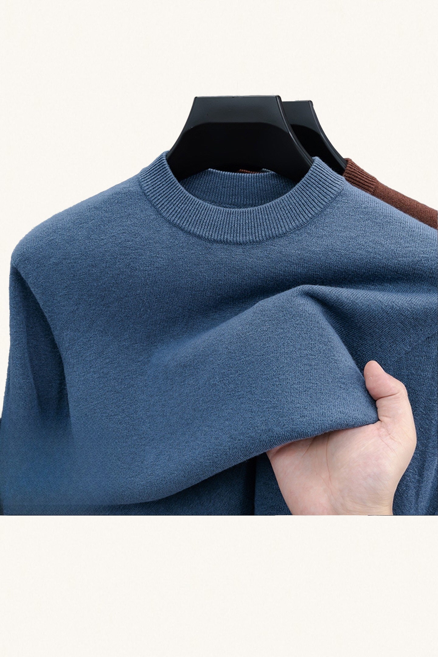 MONSEN Suitory 100% Wool Crew Sweater front view