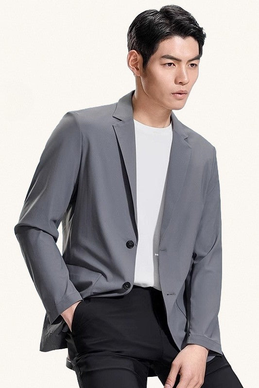 MONSEN Suitory Ice-Silk Waffle Lightweight Blazer in Silk Blend product image