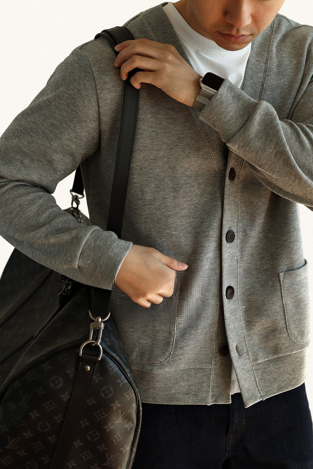 MONSEN Suitory Air-Layer Cotton Knit Cardigan product image