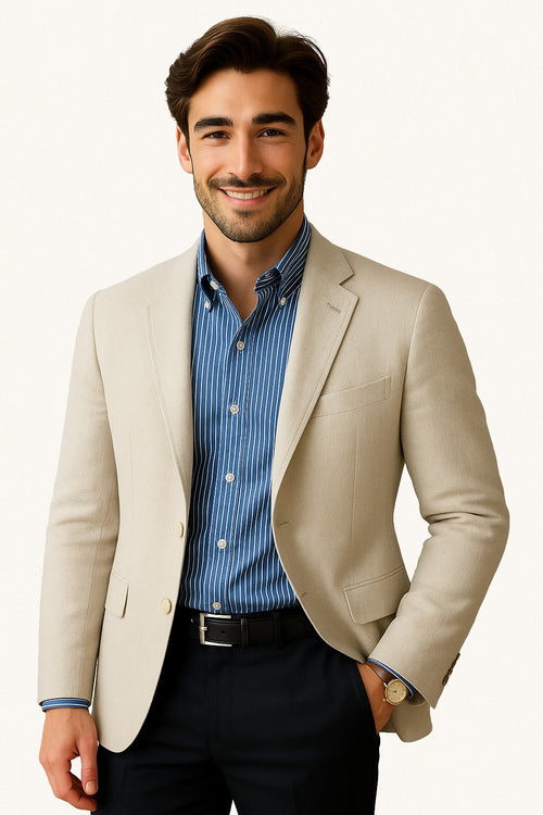 MONSEN Suitory 100% Cotton Single-Breasted Blazer product image
