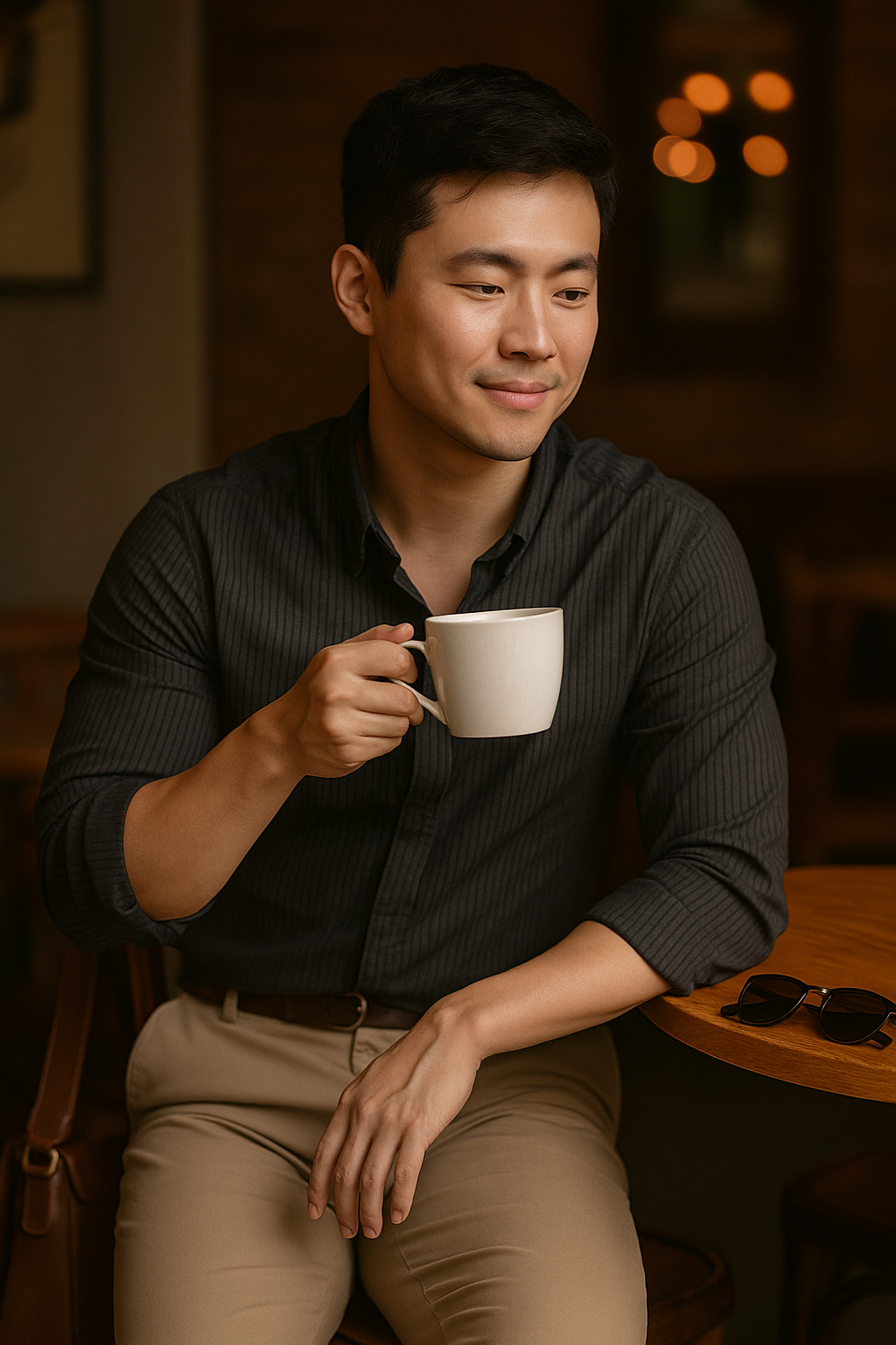 MONSEN Suitory Wrinkle-Free Striped Shirt in Performance Blend product image