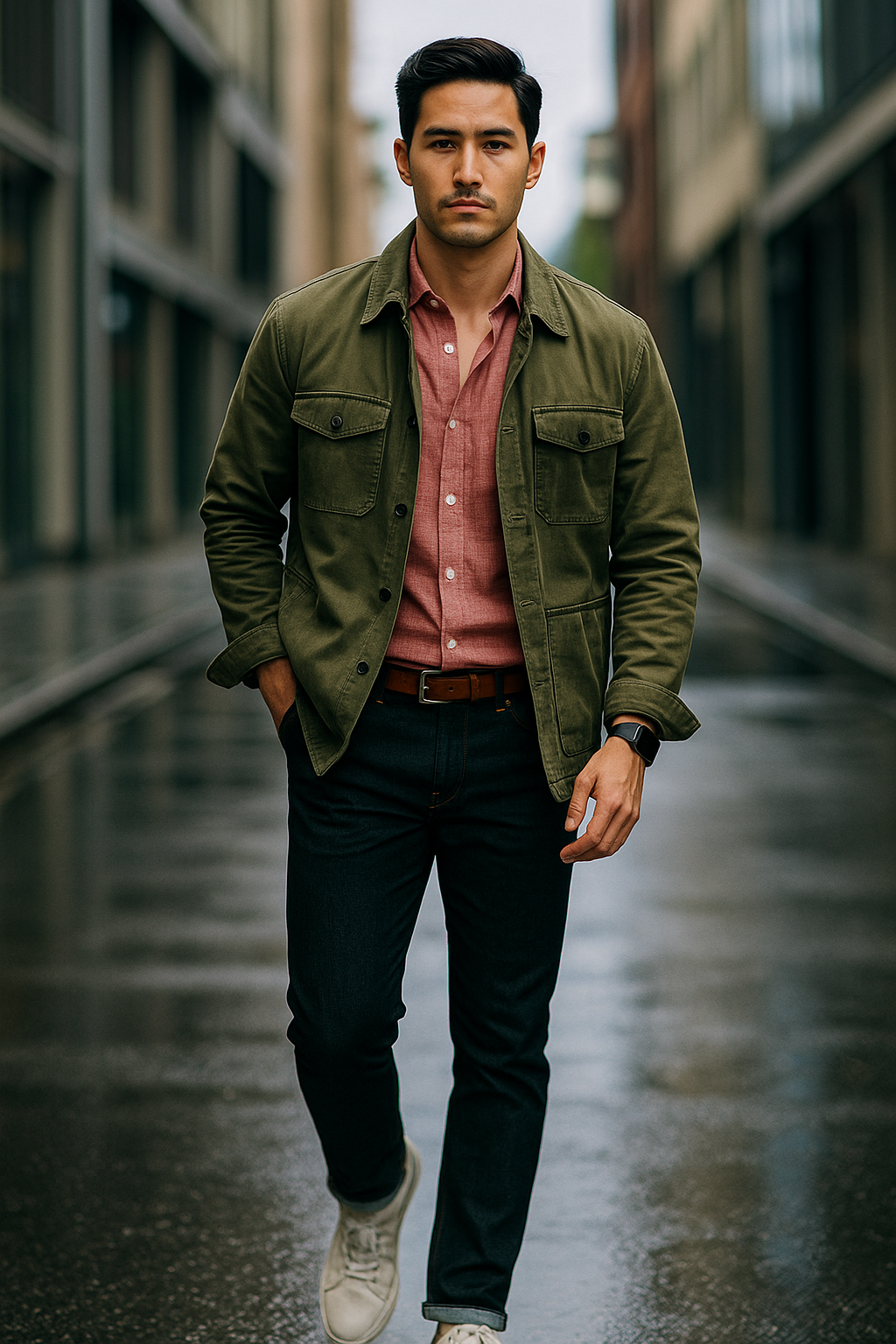 MONSEN Suitory Two-Tone 100% Linen Shirt product image